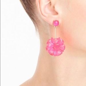 J.crew Neon Pink Flower Earrings